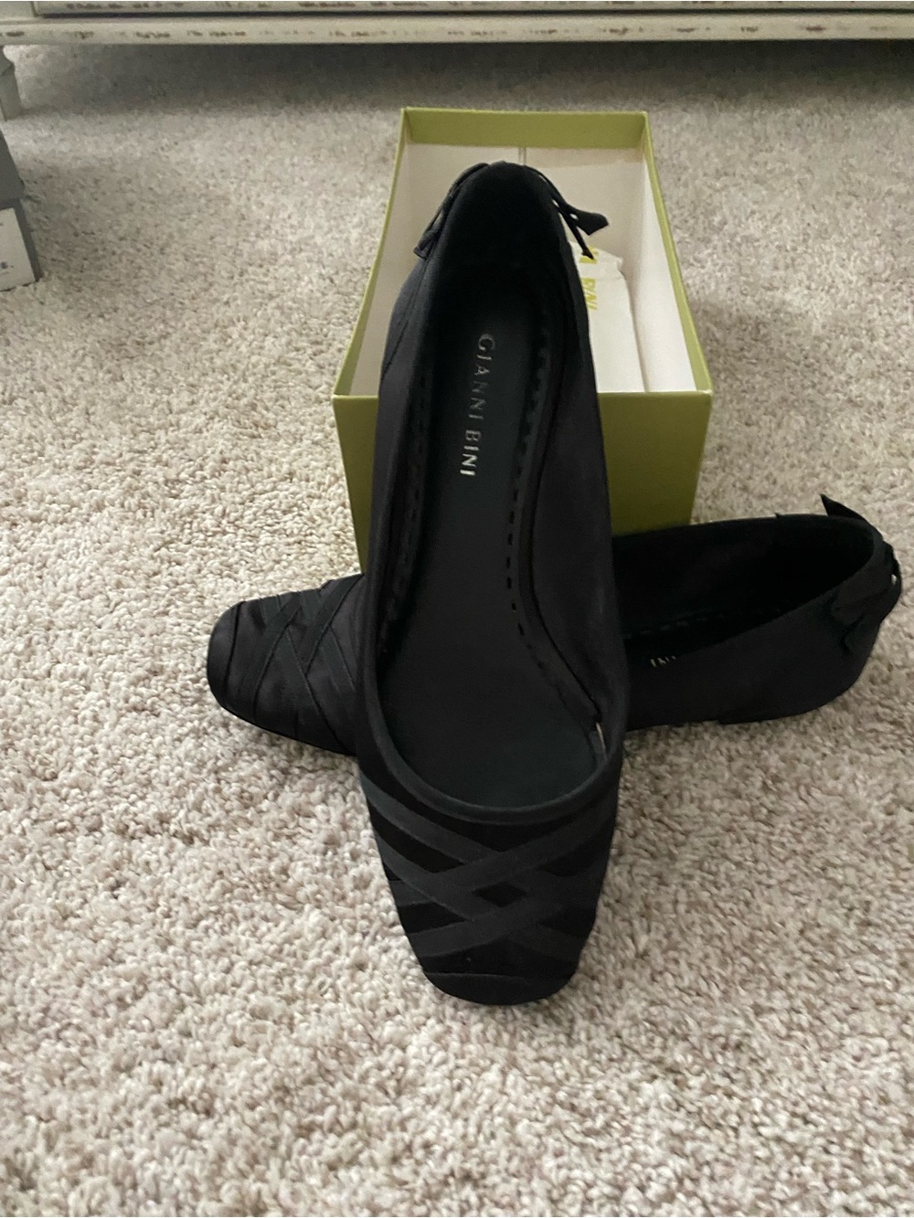 Gianni Bini Black Women's Square-Toe Ballet Flats